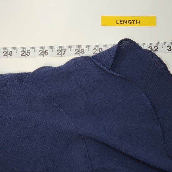 Max Studio Ruffle Shift Dress Womens S Small Navy Blue Bell Sleeve Office OO15X - Picture 6 of 6